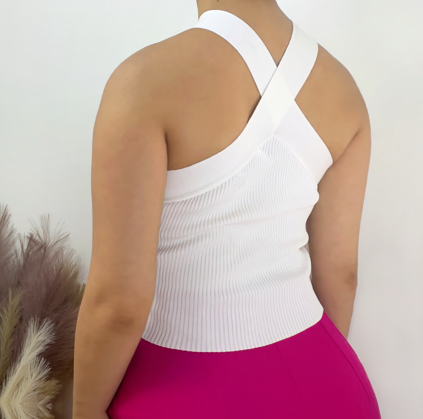 Cross Halter Neck Top