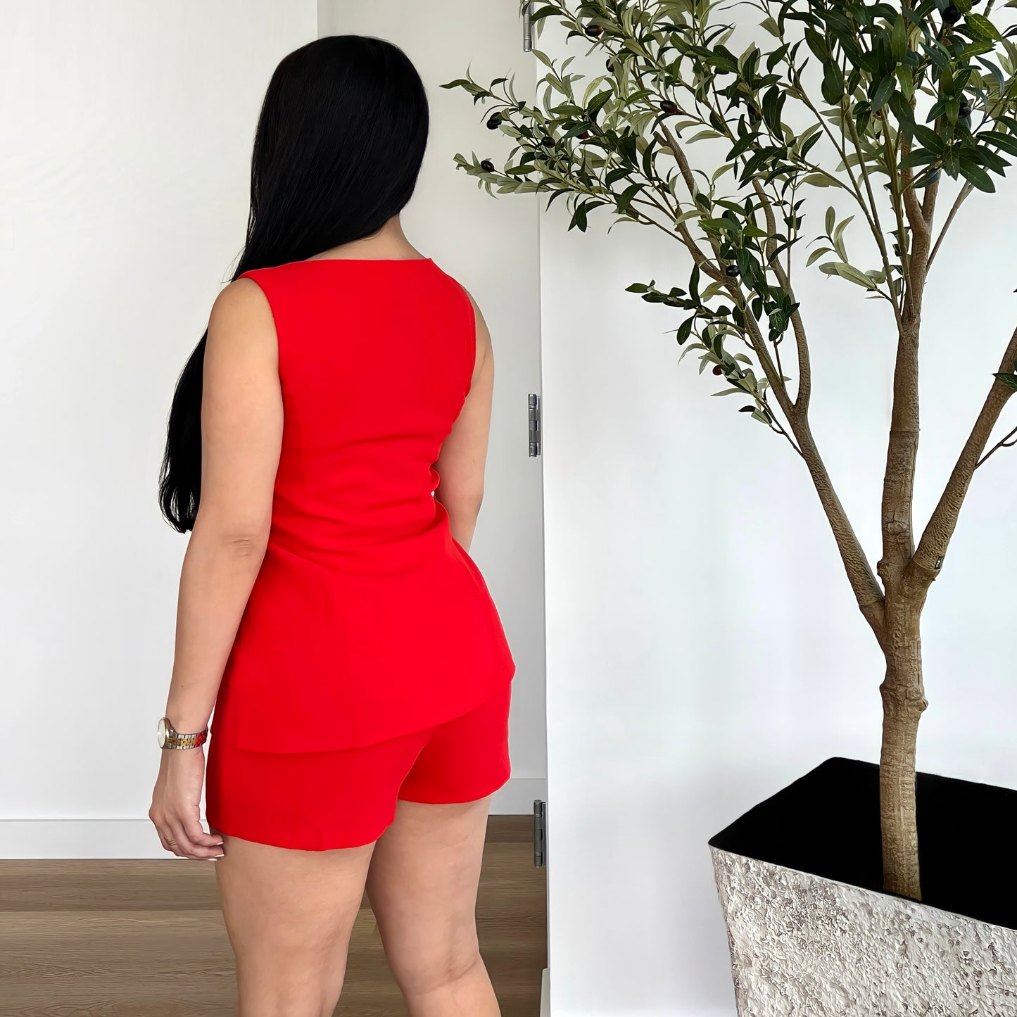 Power Move Red Romper
