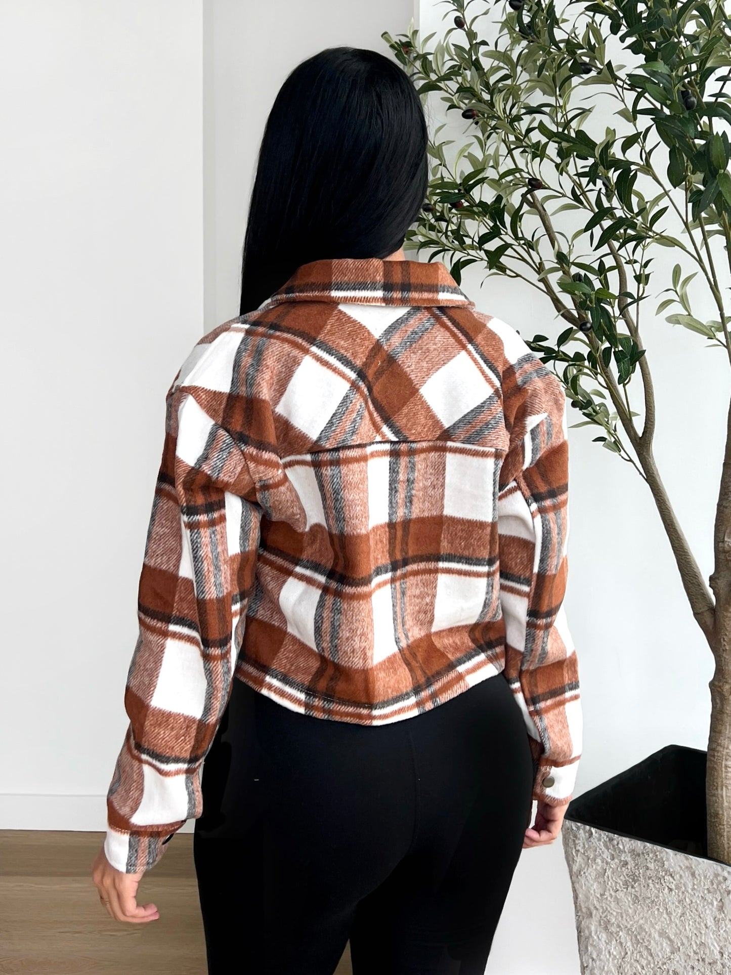 Rustic Plaid Cropped Jacket