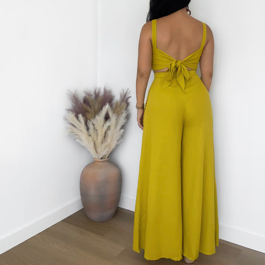 Cropped Top and Wide Pants Set