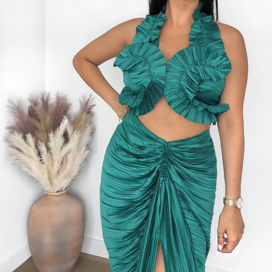 Pleated Matching Set