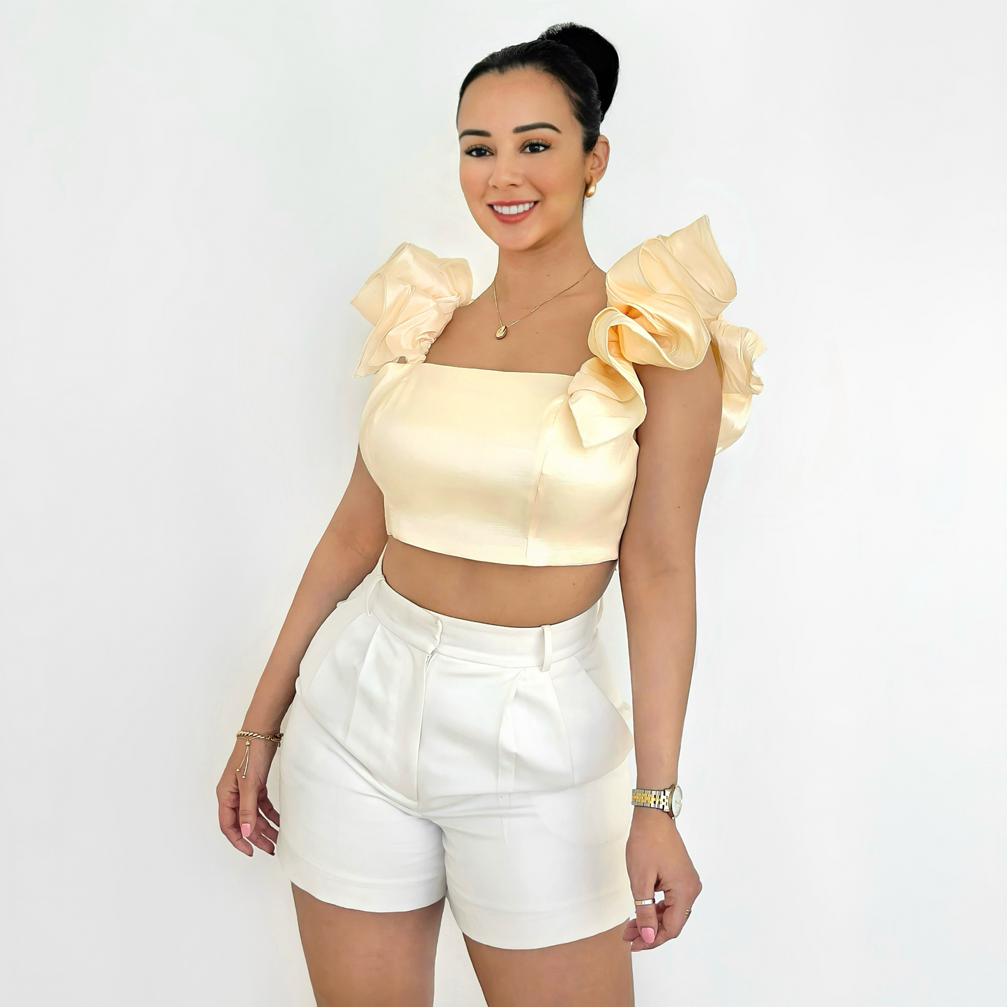 Ruffled Apricot Top