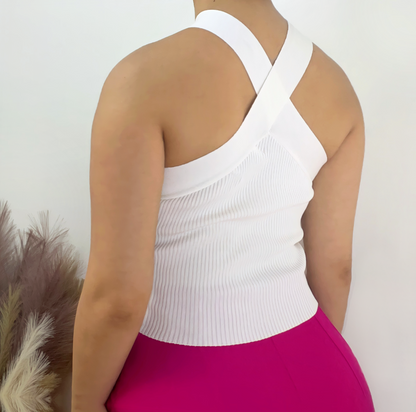 Cross Halter Neck Top