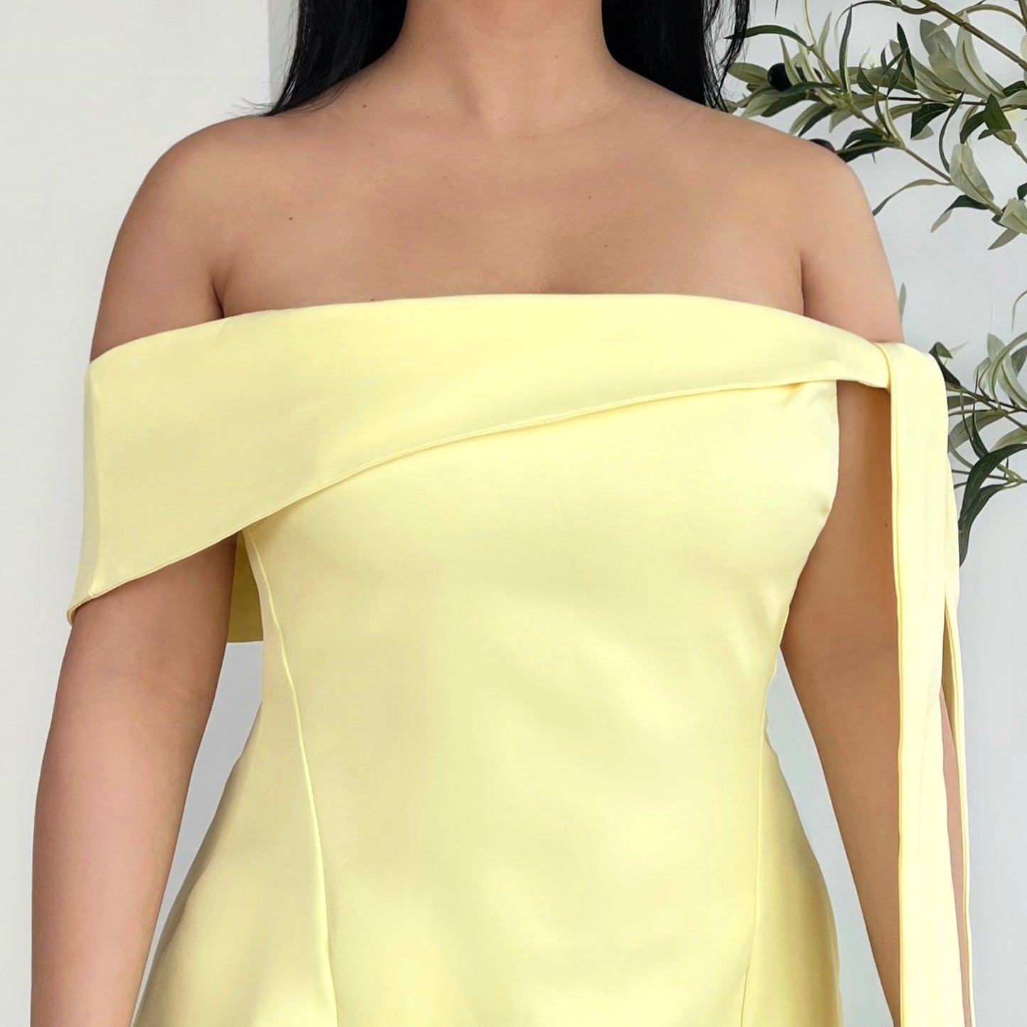 Soft Sunshine Off-Shoulder Dress