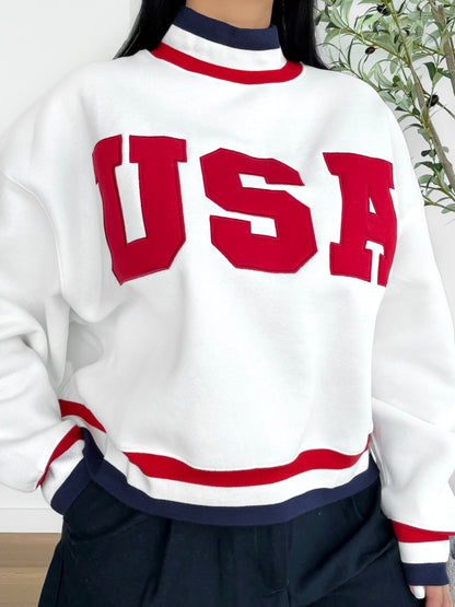 USA varsity graphic sweatshirt