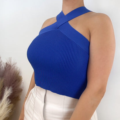 Cross Halter Neck Top