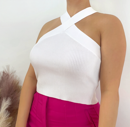 Cross Halter Neck Top