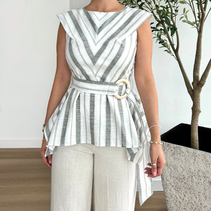 Cinched Linen Top