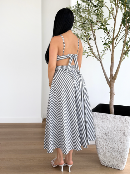 striped midi skirt set