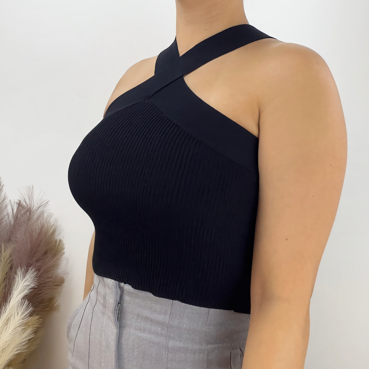 Cross Halter Neck Top