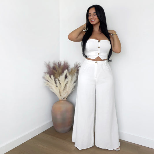 Tube Vest Top & Wide Pants Set