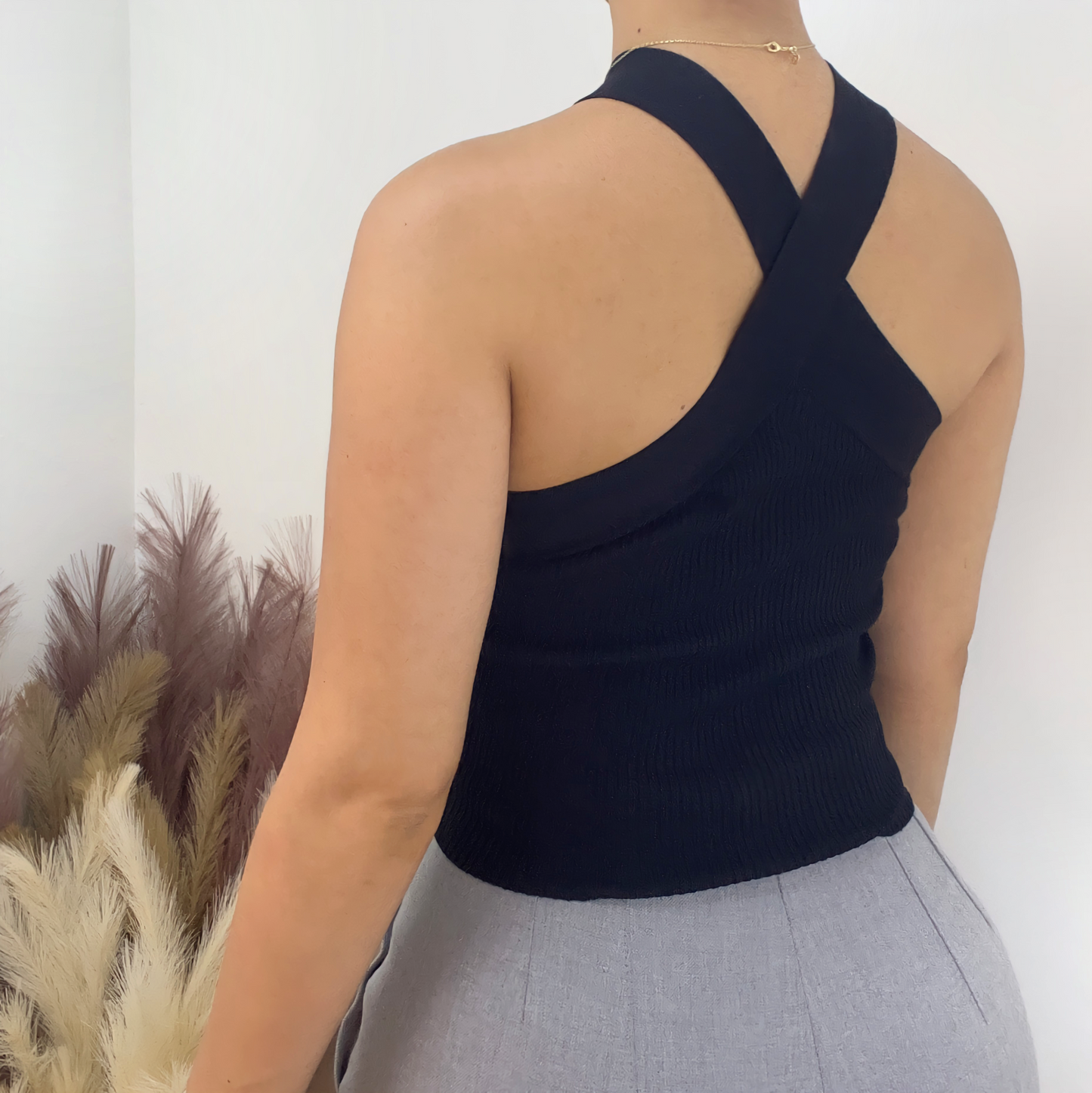 Cross Halter Neck Top