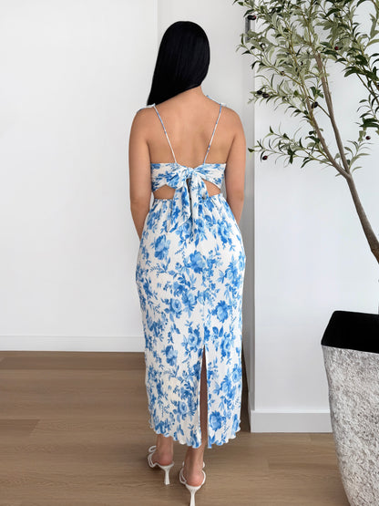 Floral Side Cut-Out Dress