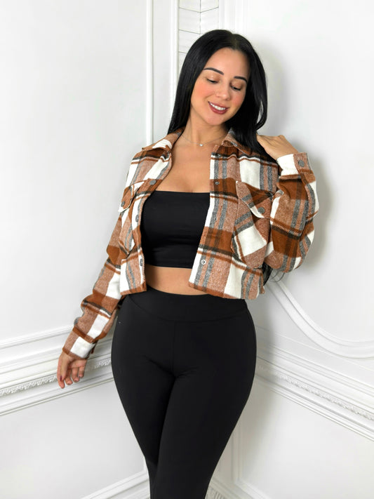Rustic Plaid Cropped Shacket