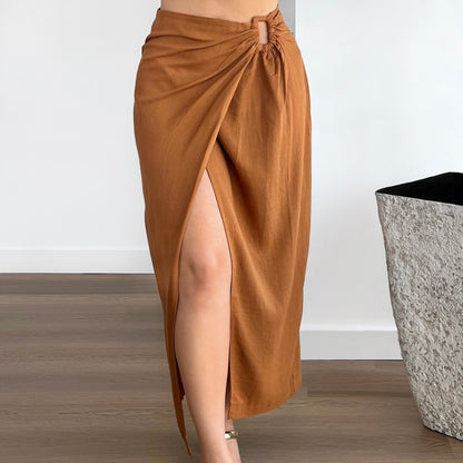 Slit Treasure Midi Skirt