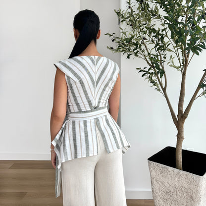 Cinched Linen Top