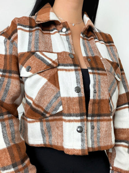 Rustic Plaid Cropped Shacket