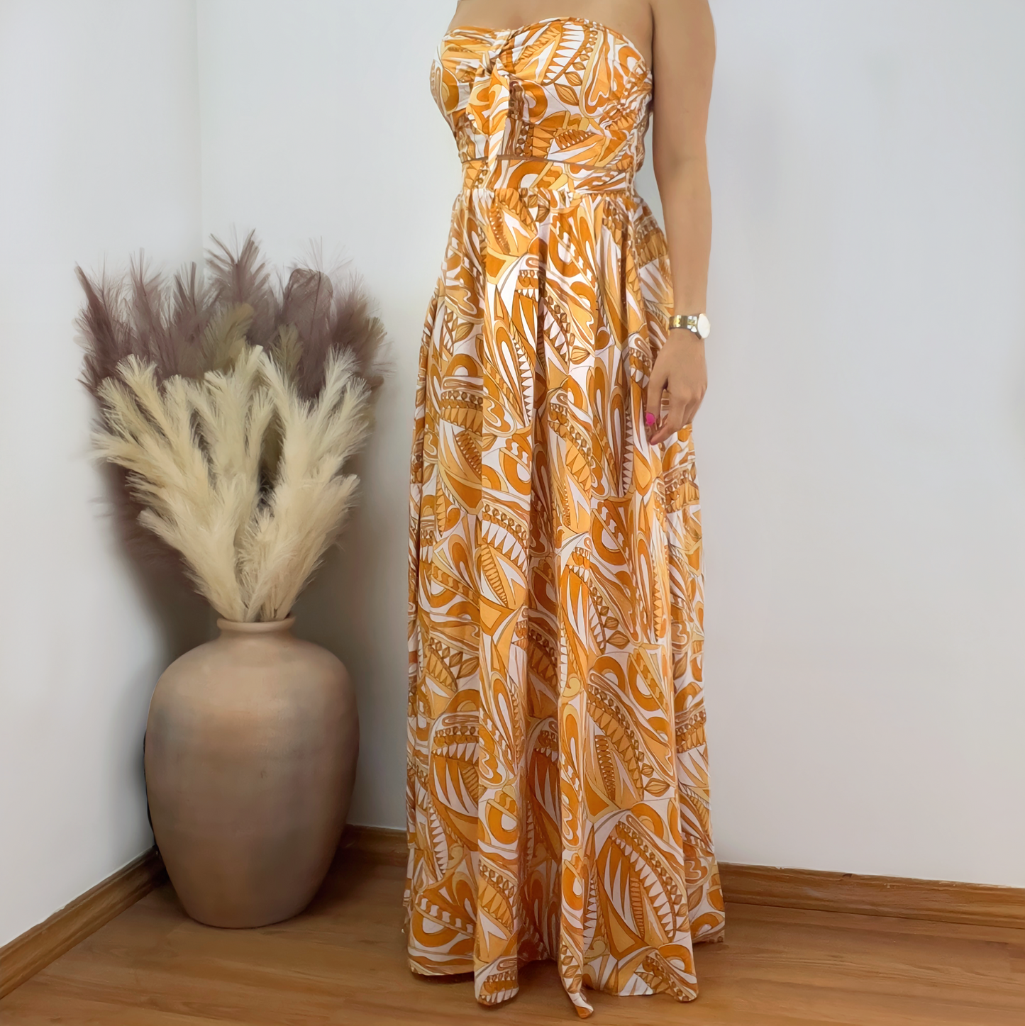 Tube Crop Top And Maxi Skirt Set