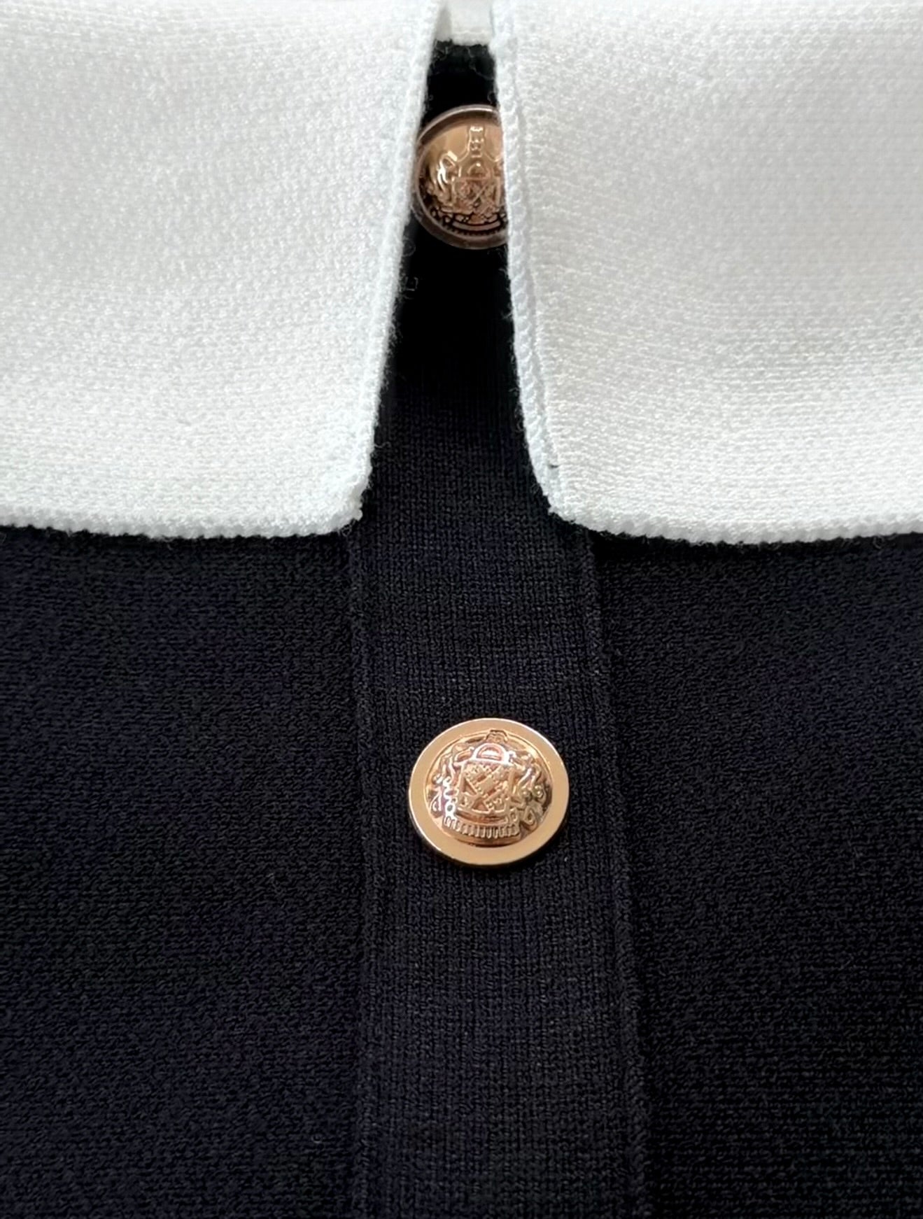 Monochrome Luxe Button Sweater
