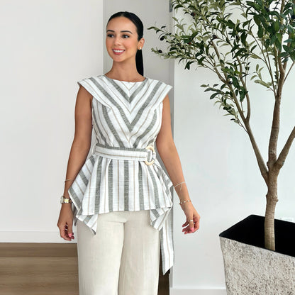 Cinched Linen Top