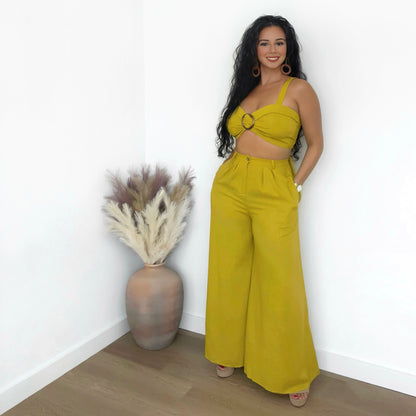 Cropped Top and Wide Pants Set