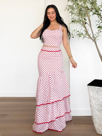 Polka dot matching set for women boutique fashion