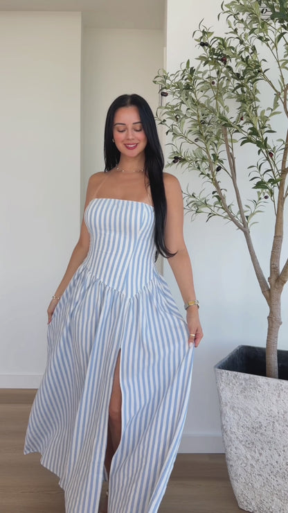 Santorini Stripe Maxi Dress