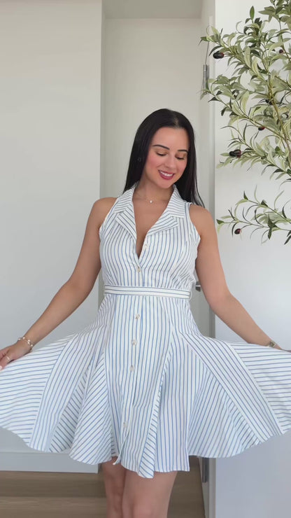 Resort wear striped dress for women